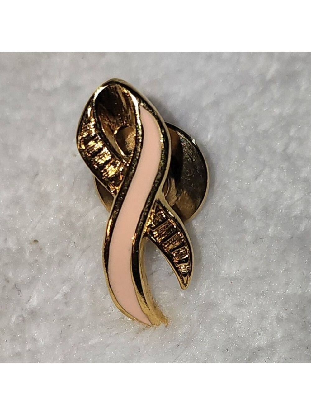 Avon Pink Awareness Ribbon Gold-Tone Pin
